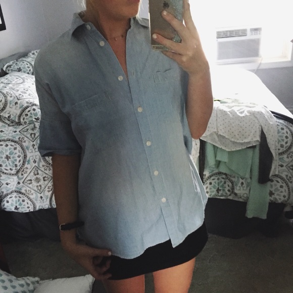 Madewell short sleeved denim top