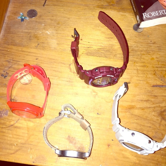 G shock watches, a Nixon watch and a Komono.