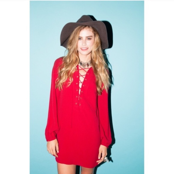 dark red shift dress