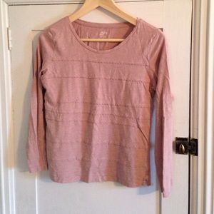 LOFT long sleeve petite pink top
