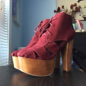 Brand New Jeffrey Campbell Platform Suede Sandals