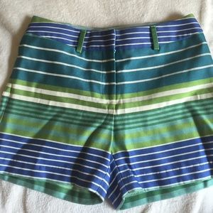 Blue, Green and White Striped Shorts-J.McLaughlin