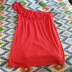 Pink one-shoulder dress