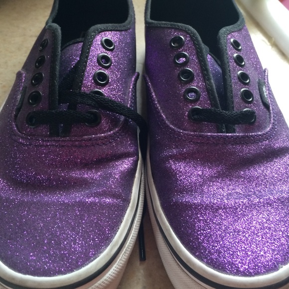 Purple sparkly Vans