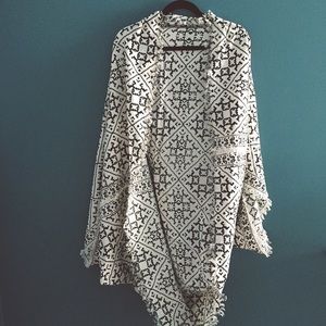 Free People Black and White Kimona
