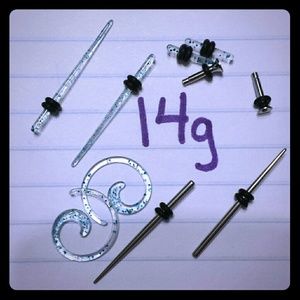 14 gauge tapers, spirals, plugs, tunnels.