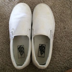 White slip on vans