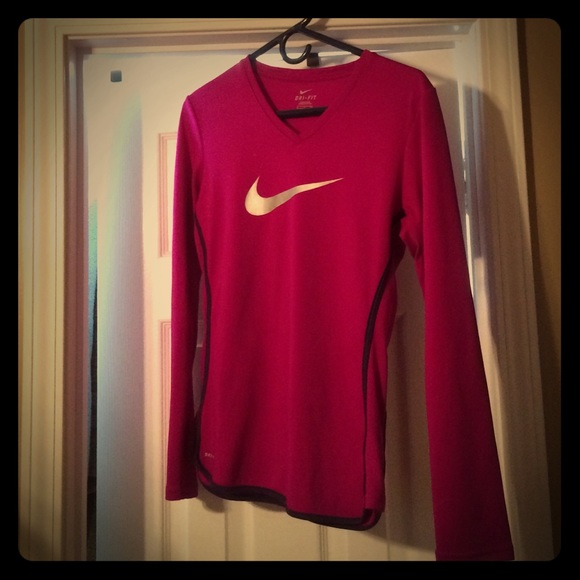Nike Tops - Small, Fuchsia with navy stripes