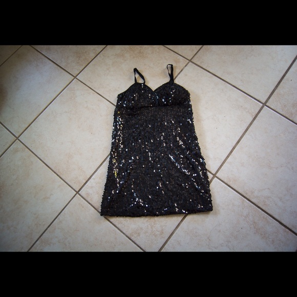 Black sequin dress