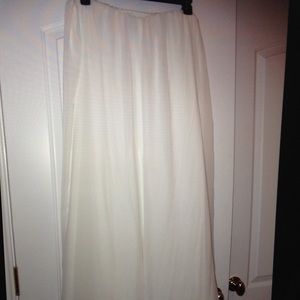 Alex Evenings cream silky wide leg evening pants