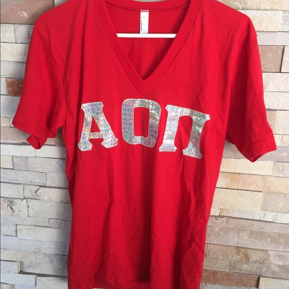 AOII Metallic Embroidered Tee