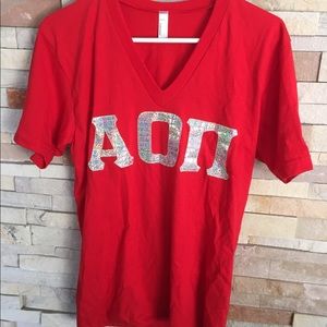 AOII Metallic Embroidered Tee