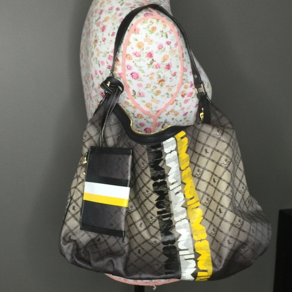 L.A.M.B. Handbags - Lamb Hobo with black white yellow stripe