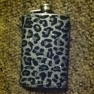 Glittery Leopard Print Flask