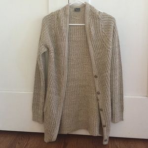 Urban Outfitters- Sparkle & Fade tan cardigan
