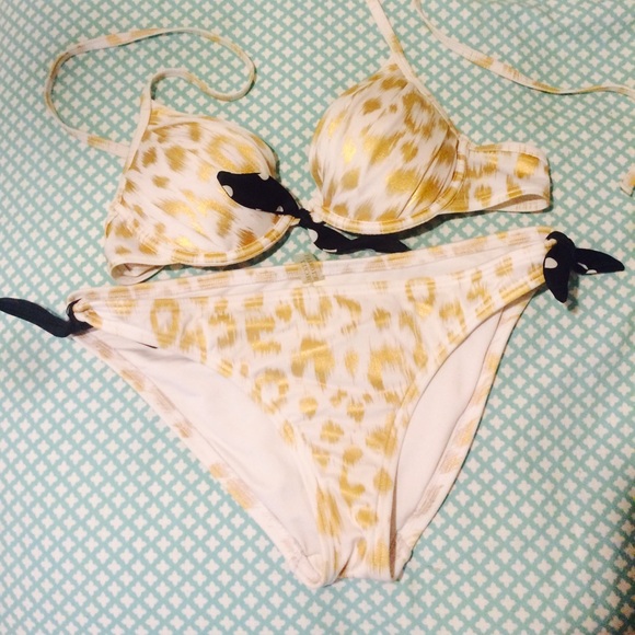 Victoria's Secret Gold Cheetah  Push Up Bikini - Picture 4 of 4