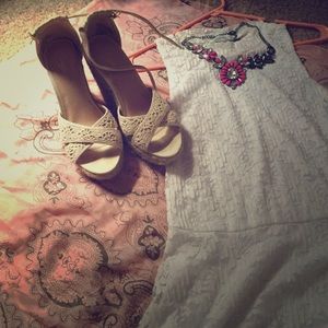 Floral pattern white dress