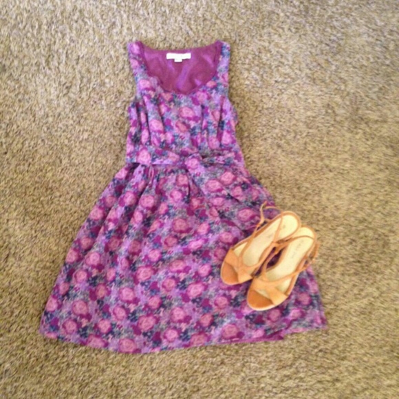 Purple flowers floral dress