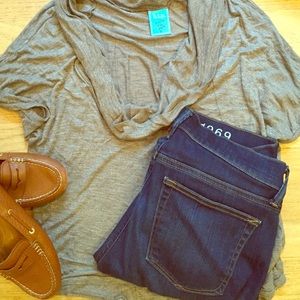 BP nordstroms Heather brown cowl neck top