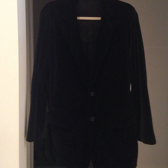 FRENCH CONNECTION DARK BLUE VELVET JACKET SIZE:40