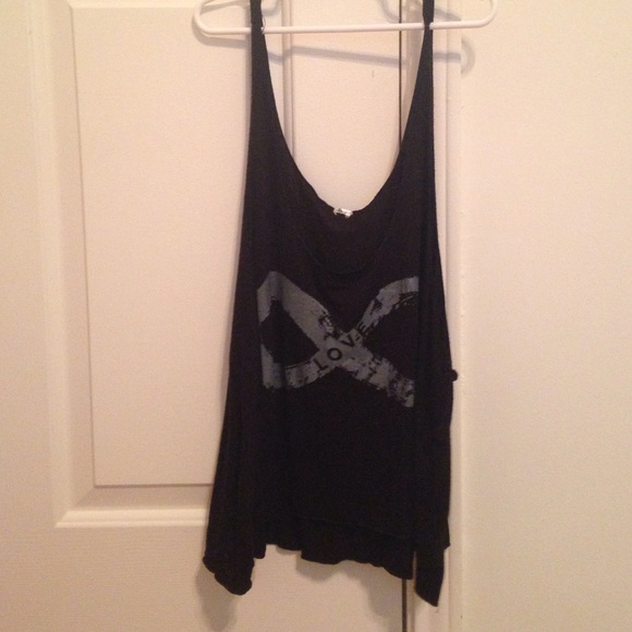 Black tank with grey infinity sign