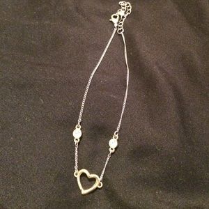 Gold hearted ankle bracelet