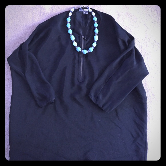 Vince black silk oversized blouse XS
