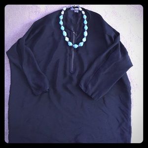 Vince black silk oversized blouse XS