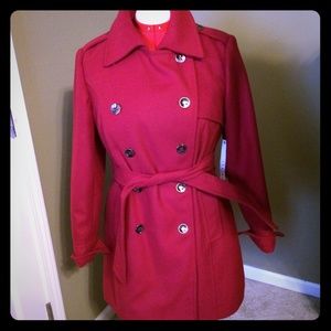 Tribal poppy red size 10 pea coat