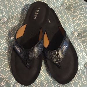 Coach Flip Flop Sandals black 7.5