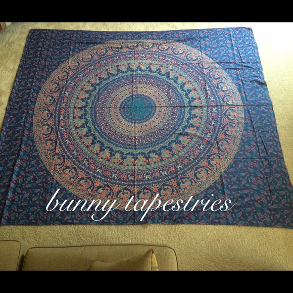 Tapestry - Blue Elephant Mandala