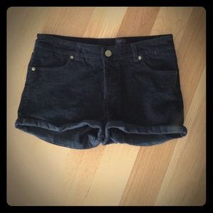 Black corduroy shorts