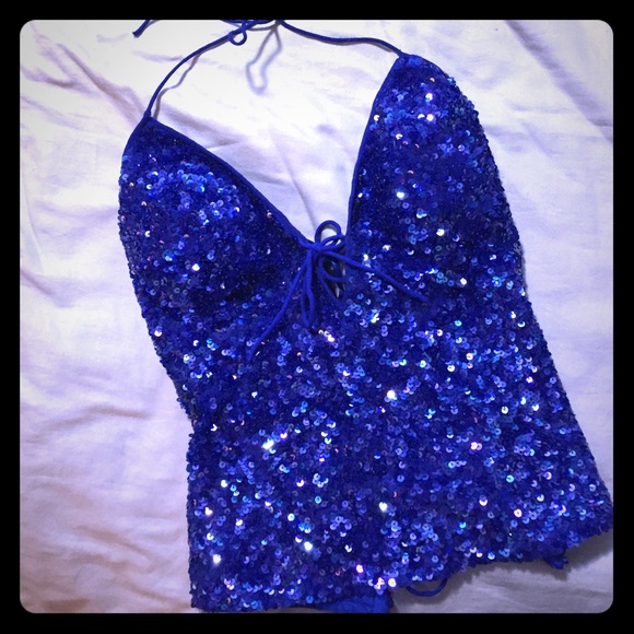 Cache Luxe sapphire top
