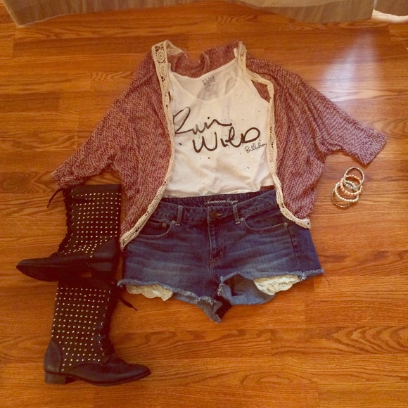 Maroon colored cardi/kimono