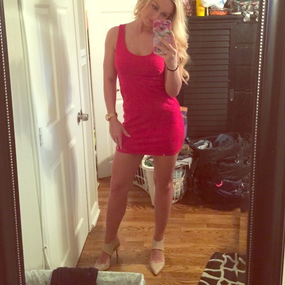 Red cotton dress M/L