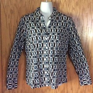Gorgeous Ann Taylor Ikat Cotton Stretch Shirt