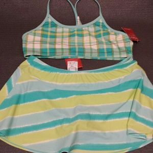 Two piece Blue and Green swim suit