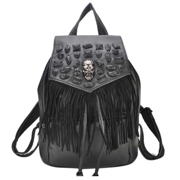 🎉HOST PICK🎉Vegan Leather Punk Bejeweled Backpack
