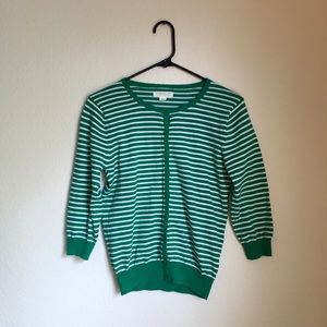 Green+White Cardigan