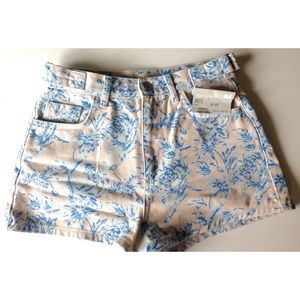 Topshop High Waisted Floral Shorts