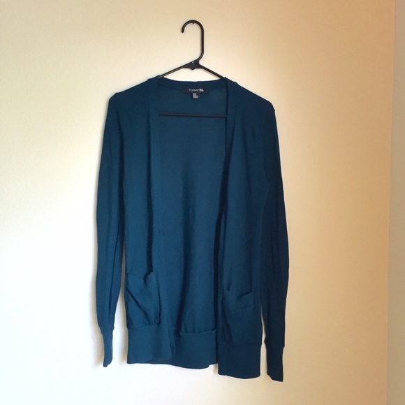 Long Teal Cardigan