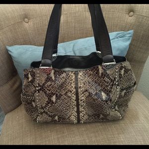 🚨🚨SOLD🚨🚨Brighton brown snake leather hobo