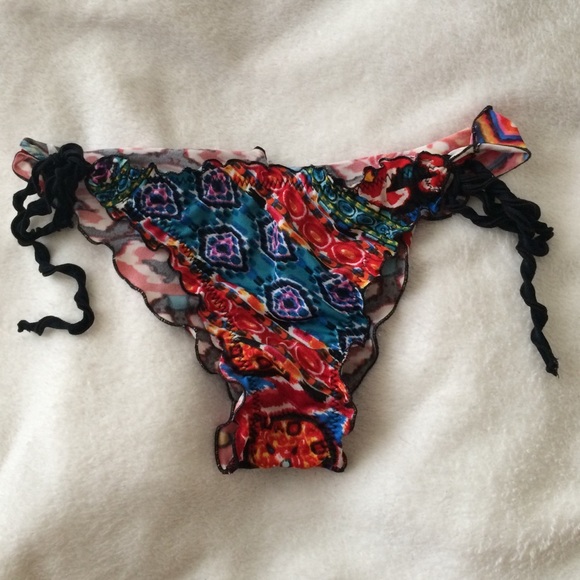 Patterned Cheeky Scrunch Bikini Bottoms