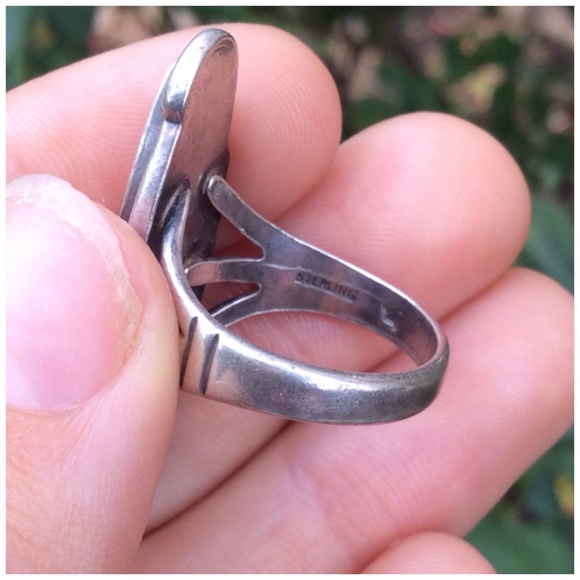 SOLD Vintage sterling silver abalone ring Bell - Picture 4 of 4