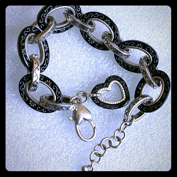 Brighton Silver/Black Metro Heart Reversible Brace