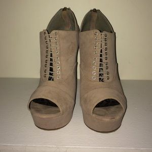 NEW Dollhouse suede platform wedges