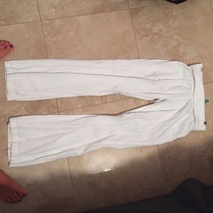 White linen pants