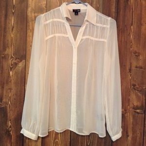 Sheer White Button  Up !
