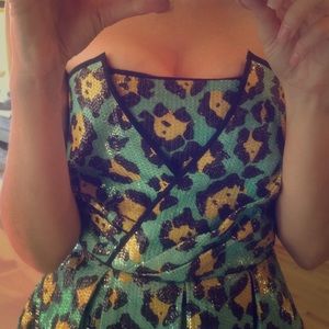 Betsey Johnson leopard prom dress