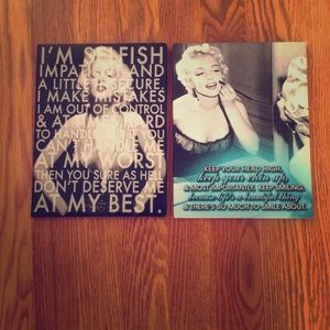 2 Marilyn Monroe canvases